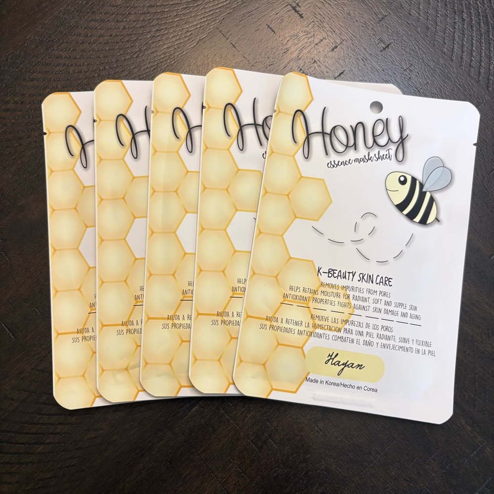 Hayan Honey Essence Mask Sheet K-Beauty Skin Care (5 Pack) Made in Korea
